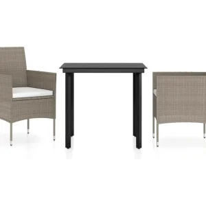Hillsboro  3-delige Tuinset met kussens beige en zwart