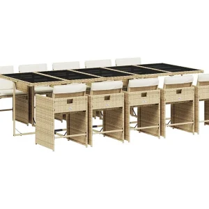 Heeswijk-Dinther 11-delige Tuinset met kussens poly rattan beige Heeswijk-Dinther 11-delige Tuinset met kussens poly rattan beige