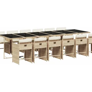 Heeswijk-Dinther 13-delige Tuinset met kussens poly rattan beige Heeswijk-Dinther 13-delige Tuinset met kussens poly rattan beige