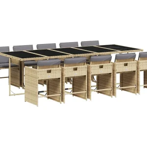 Heeswijk-Dinther 11-delige Tuinset met kussens poly rattan gemengd beige Heeswijk-Dinther 11-delige Tuinset met kussens poly rattan gemengd beige