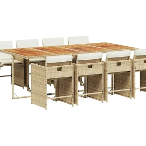 Heeswijk-Dinther 9-delige Tuinset met kussens poly rattan beige Heeswijk-Dinther 9-delige Tuinset met kussens poly rattan beige