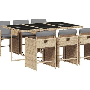 Heeswijk-Dinther 7-delige Tuinset met kussens poly rattan gemengd beige Heeswijk-Dinther 7-delige Tuinset met kussens poly rattan gemengd beige