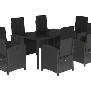 Hillside 7-delige Tuinset met kussens poly rattan zwart Hillside 7-delige Tuinset met kussens poly rattan zwart