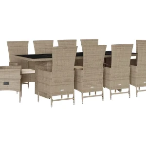 Greenlawn  11-delige Tuinset met kussens poly rattan beige