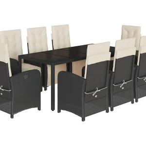Hillside 9-delige Tuinset poly rattan zwart Hillside 9-delige Tuinset poly rattan zwart