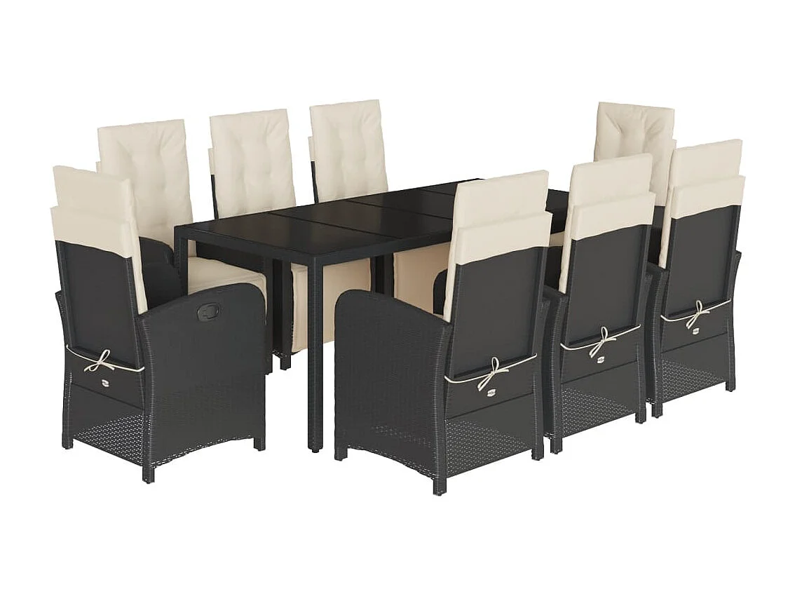 Hillside 9-delige Tuinset poly rattan zwart