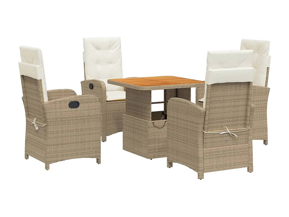 Gorham 5-delige Tuinset met kussens poly rattan beige