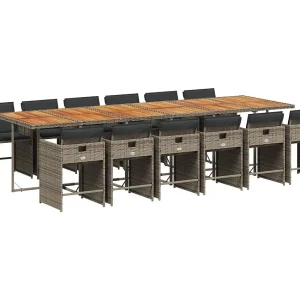Heeswijk-Dinther 13-delige Tuinset met kussens poly rattan grijs Heeswijk-Dinther 13-delige Tuinset met kussens poly rattan grijs