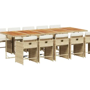 Heeswijk-Dinther 11-delige Tuinset met kussens poly rattan beige Heeswijk-Dinther 11-delige Tuinset met kussens poly rattan beige