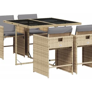 Heeswijk-Dinther  5-delige Tuinset met kussens poly rattan gemengd beige