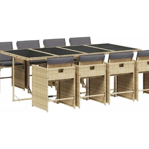 Heeswijk-Dinther 9-delige Tuinset met kussens poly rattan gemengd beige Heeswijk-Dinther 9-delige Tuinset met kussens poly rattan gemengd beige
