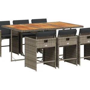 Heeswijk-Dinther 7-delige Tuinset met kussens poly rattan grijs Heeswijk-Dinther 7-delige Tuinset met kussens poly rattan grijs