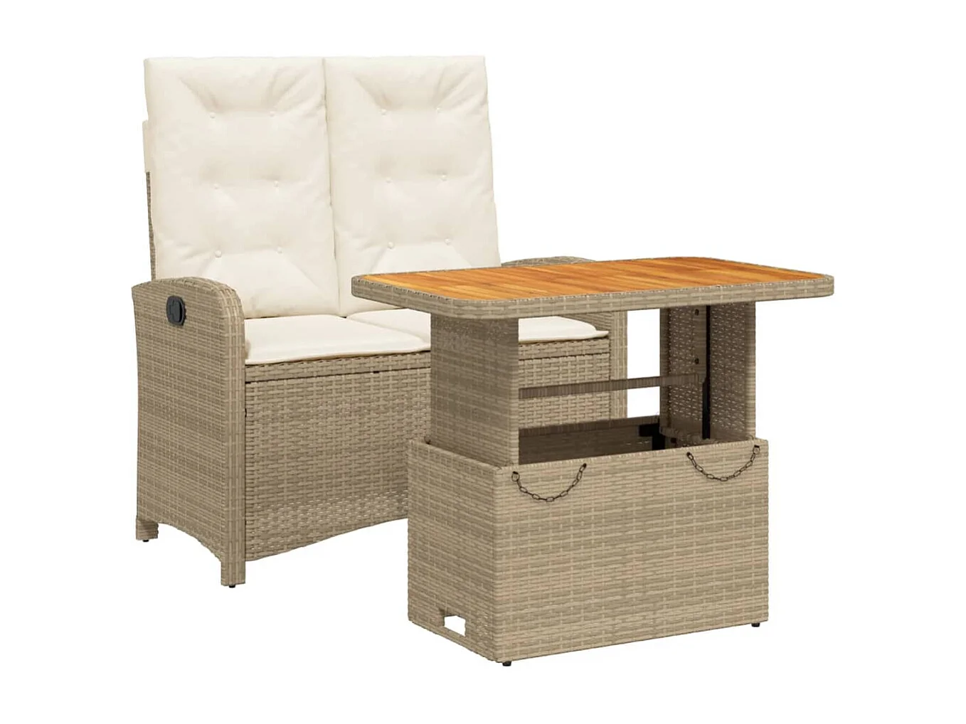Gorham 2-delige Tuinset met kussens poly rattan beige