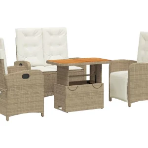 Gorham 4-delige Tuinset met kussens poly rattan beige Gorham 4-delige Tuinset met kussens poly rattan beige