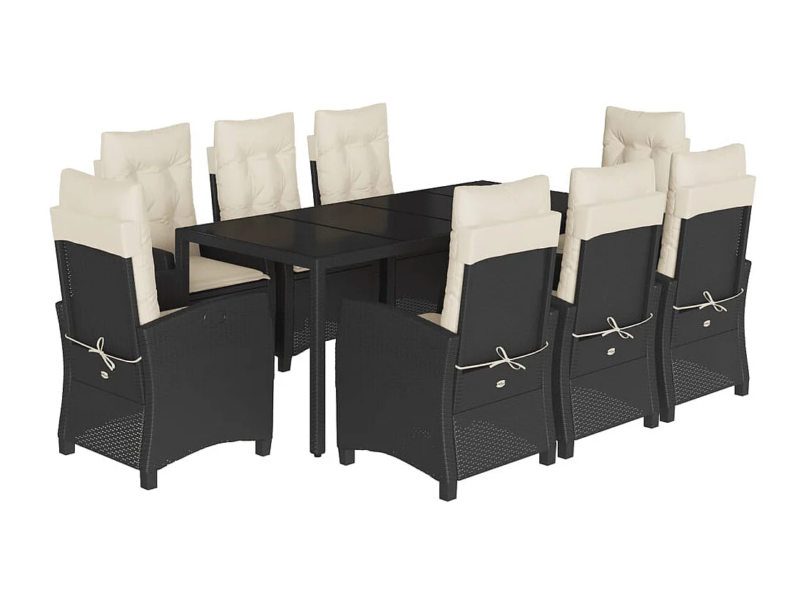 Great Bend 9-delige Tuinset poly rattan zwart