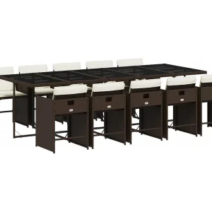 Heeswijk-Dinther 11-delige Tuinset met kussens poly rattan bruin Heeswijk-Dinther 11-delige Tuinset met kussens poly rattan bruin