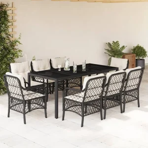Harmelen 9-delige Tuinset poly rattan zwart Harmelen 9-delige Tuinset poly rattan zwart