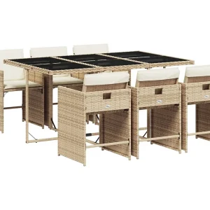 Heeswijk-Dinther  7-delige Tuinset met kussens poly rattan beige