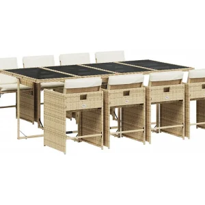 Heeswijk-Dinther 9-delige Tuinset met kussens poly rattan beige Heeswijk-Dinther 9-delige Tuinset met kussens poly rattan beige