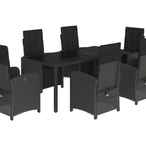 Hillside 7-delige Tuinset met kussens poly rattan zwart Hillside 7-delige Tuinset met kussens poly rattan zwart