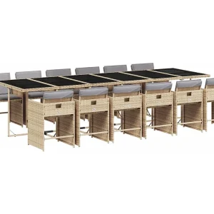 Heeswijk-Dinther 13-delige Tuinset met kussens poly rattan gemengd beige Heeswijk-Dinther 13-delige Tuinset met kussens poly rattan gemengd beige