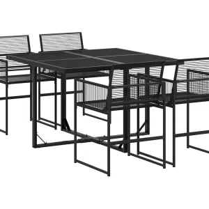 Ghizlan 5-delige Tuinset poly rattan zwart Ghizlan 5-delige Tuinset poly rattan zwart