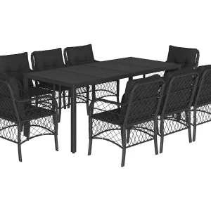 Harmelen 9-delige Tuinset poly rattan zwart Harmelen 9-delige Tuinset poly rattan zwart