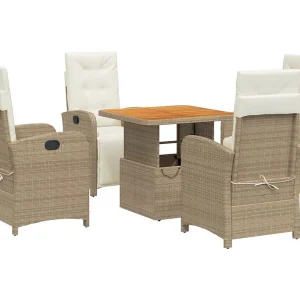 Gorham  5-delige Tuinset met kussens poly rattan beige