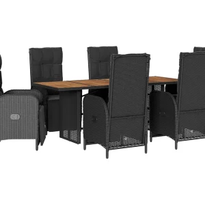 Gylfre 7-delige Tuinset met kussens poly rattan zwart Gylfre 7-delige Tuinset met kussens poly rattan zwart