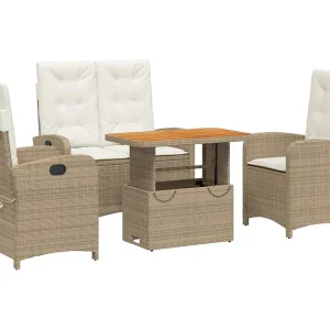 Gorham 4-delige Tuinset met kussens poly rattan beige Gorham 4-delige Tuinset met kussens poly rattan beige