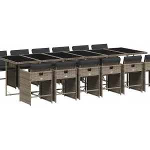 Heeswijk-Dinther 13-delige Tuinset met kussens poly rattan grijs Heeswijk-Dinther 13-delige Tuinset met kussens poly rattan grijs