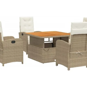 Gorham  5-delige Tuinset met kussens poly rattan beige
