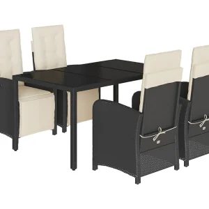 Hillside 5-delige Tuinset met kussens poly rattan zwart Hillside 5-delige Tuinset met kussens poly rattan zwart