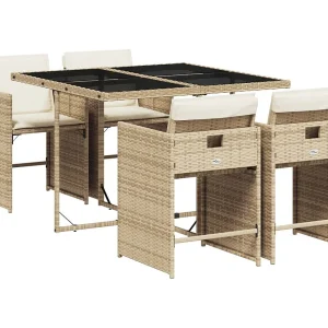 Heeswijk-Dinther  5-delige Tuinset met kussens poly rattan beige