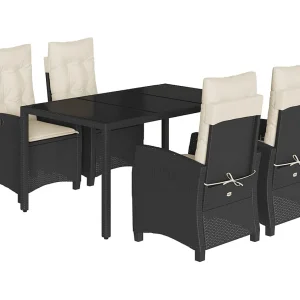 Great Bend  5-delige Tuinset met kussens poly rattan zwart
