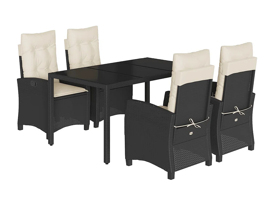 Great Bend 5-delige Tuinset met kussens poly rattan zwart