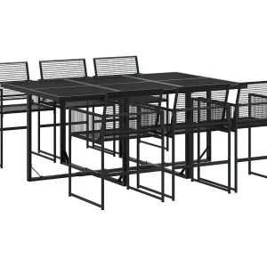 Ghizlan 7-delige Tuinset poly rattan zwart Ghizlan 7-delige Tuinset poly rattan zwart