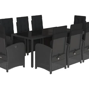 Hillside 9-delige Tuinset poly rattan zwart Hillside 9-delige Tuinset poly rattan zwart