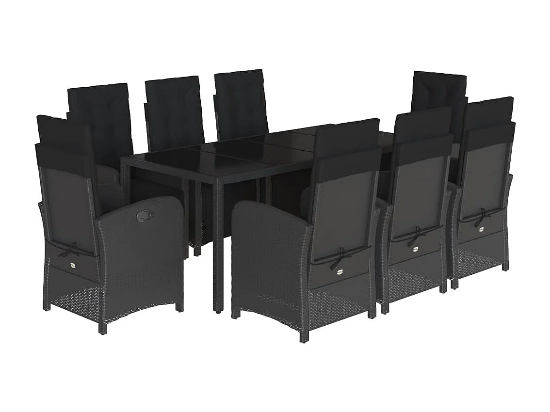 Hillside 9-delige Tuinset poly rattan zwart