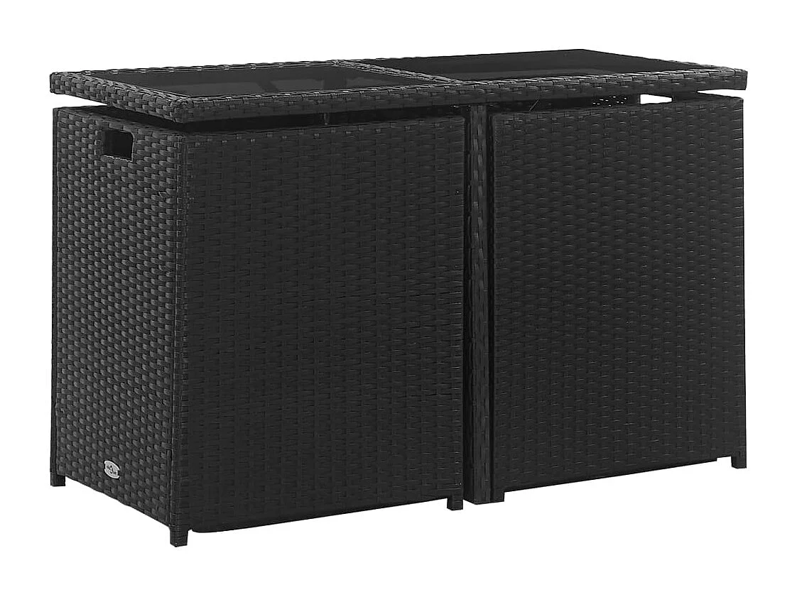 Gunnalv 3-delige Tuinset met kussens poly rattan zwart