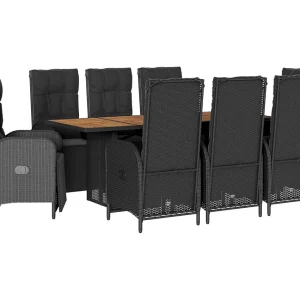 Gylfre 9-delige Tuinset poly rattan zwart Gylfre 9-delige Tuinset poly rattan zwart