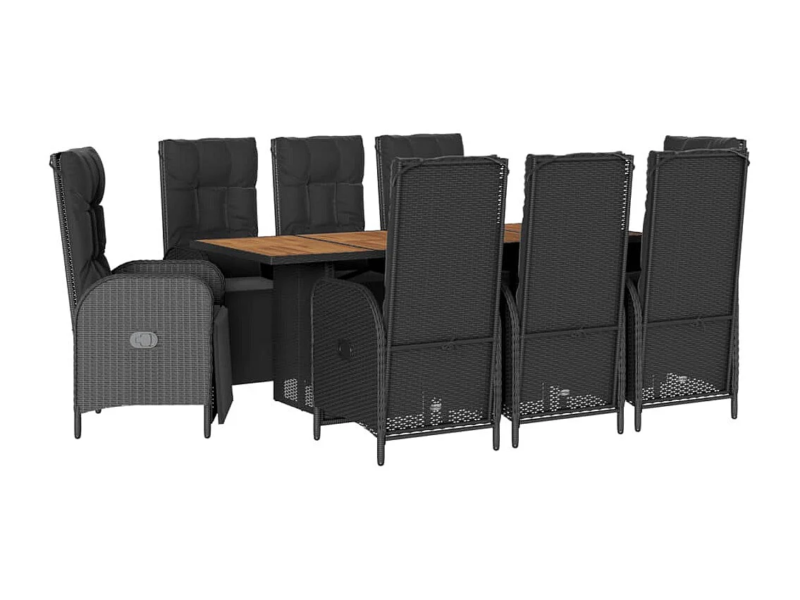 Gylfre 9-delige Tuinset poly rattan zwart