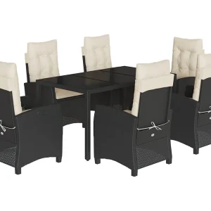 Great Bend  7-delige Tuinset met kussens poly rattan zwart