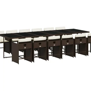 Heeswijk-Dinther 13-delige Tuinset met kussens poly rattan bruin Heeswijk-Dinther 13-delige Tuinset met kussens poly rattan bruin