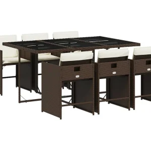 Heeswijk-Dinther 7-delige Tuinset met kussens poly rattan bruin Heeswijk-Dinther 7-delige Tuinset met kussens poly rattan bruin