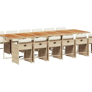 Heeswijk-Dinther 13-delige Tuinset met kussens poly rattan beige Heeswijk-Dinther 13-delige Tuinset met kussens poly rattan beige