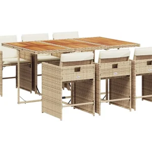 Heeswijk-Dinther  7-delige Tuinset met kussens poly rattan beige