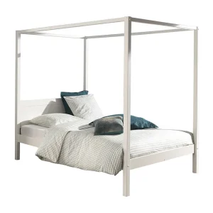 Hemelbed 140×200 cm massief grenen wit gelakt Pinie Hemelbed 140×200 cm massief grenen wit gelakt Pinie
