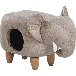 Hocker kunstleer grijs JUMBO Hocker kunstleer grijs JUMBO