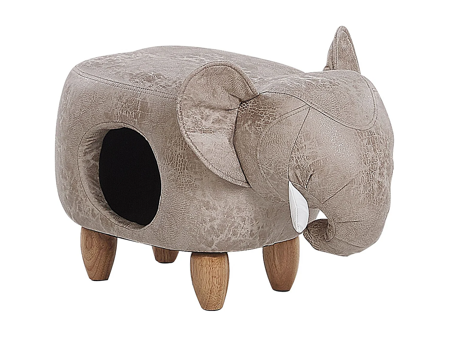 Hocker kunstleer grijs JUMBO